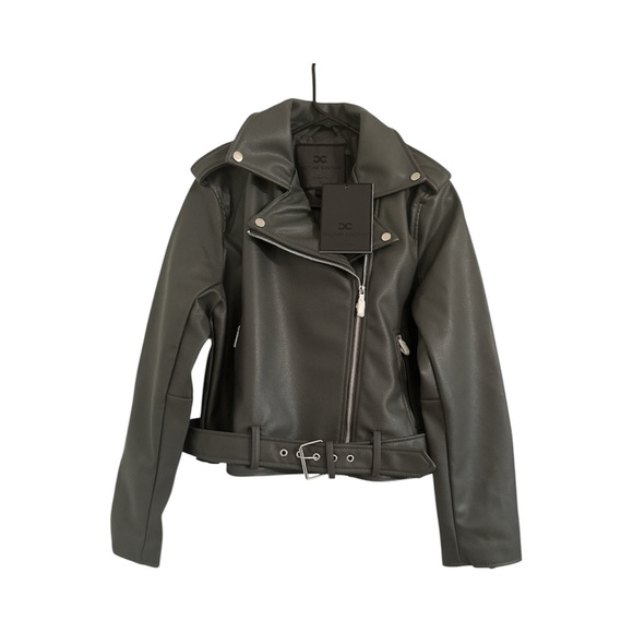 culture couture Jackets & Blazers - Culture Couture Women's Gray Faux Leather Biker Jacket Size L